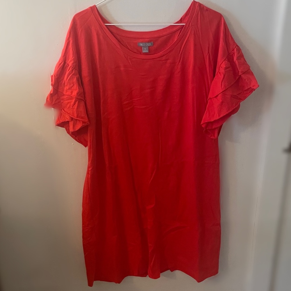 T-Shirt Dress with ruffle sleeves
